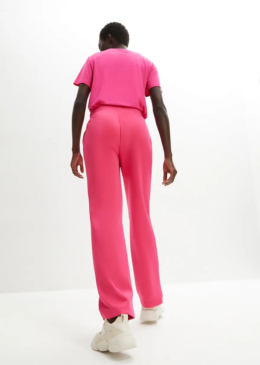 Bonprix Innen Weich Angeraute Jogginghose Mit Teilungsnähten Wide Leg