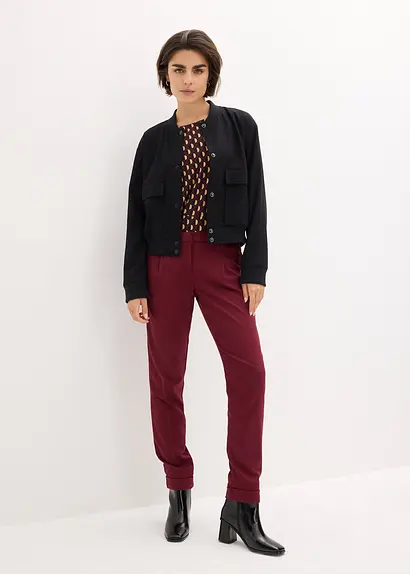 Bonprix Jacke Mit Knopfleiste Und Taschen - Schwarz - Damen