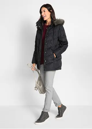 Bonprix Jacke Mit Teilungsnähten Und Abnehmbarer Kapuze Mit Fellimitat