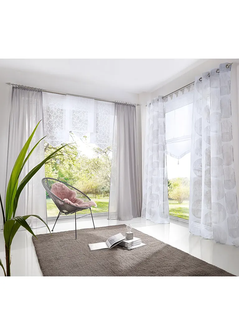 Bonprix Jacquard Flächenvorhang Im Zeitlosen Design - Klettschiene