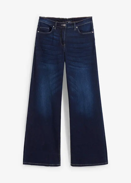 bonprix Jeans mit hohem Tragekomfort durch Bequembund und extra weitem Bein aus Stretch-Material