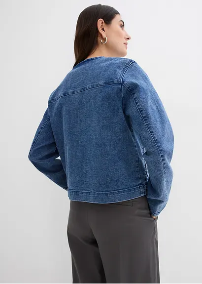 Bonprix Jeansjacke Verkürzt Und Mit Taschen - Blau - Damen