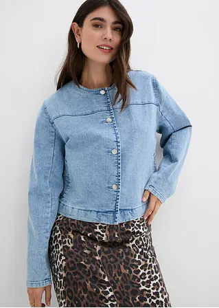 Bonprix Jeansjacke Verkürzt Und Mit Taschen - Blau - Damen