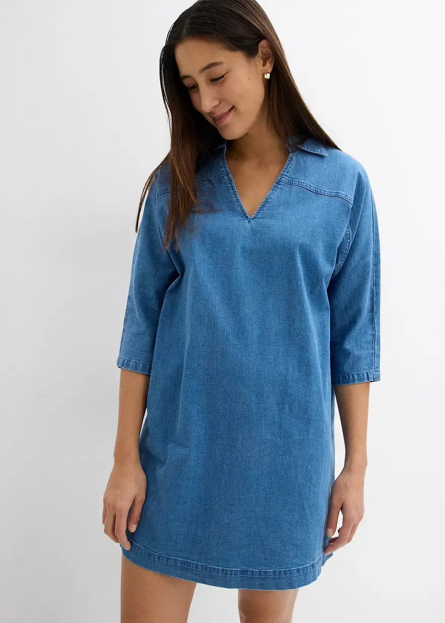 Bonprix Jeanskleid In Tunika Form Oversized - Blau - Damen