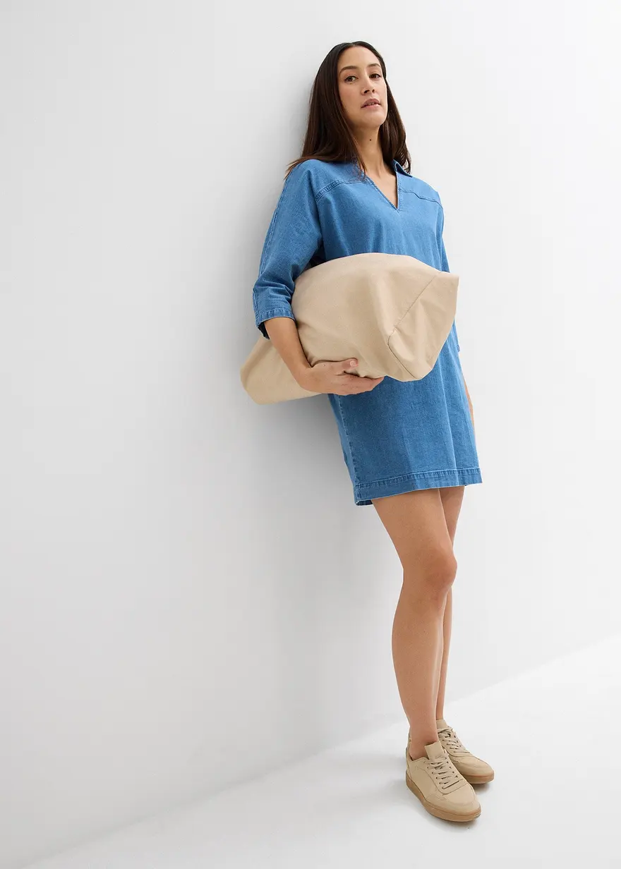 Bonprix Jeanskleid In Tunika Form Oversized - Blau - Damen