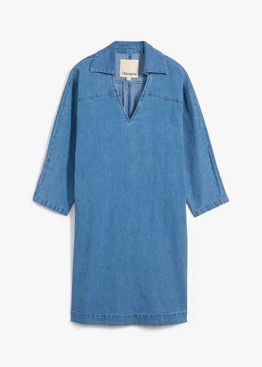 bonprix Jeanskleid in Tunika Form Oversized - blau - Damen