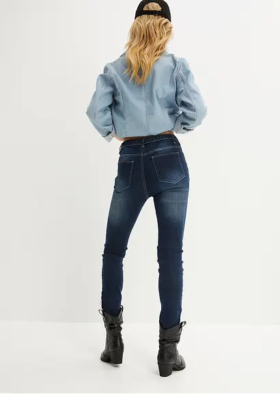Bonprix Jeggings Schlupfjeans Mit Softem Washing-Effekt - Blau
