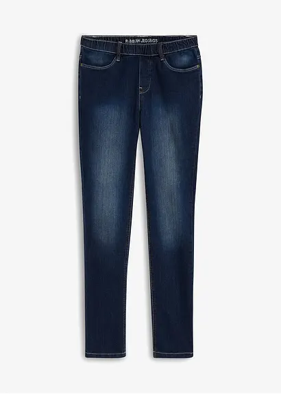 bonprix Jeggings Schlupfjeans mit softem Washing-Effekt - blau