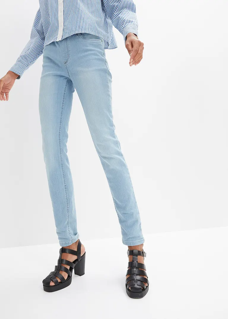 Bonprix Jeggings Schlupfjeans Mit Softem Washing-Effekt - Blau