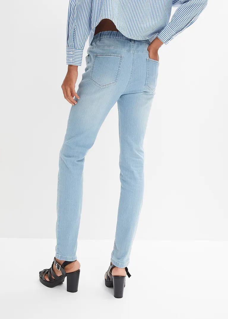 Bonprix Jeggings Schlupfjeans Mit Softem Washing-Effekt - Blau