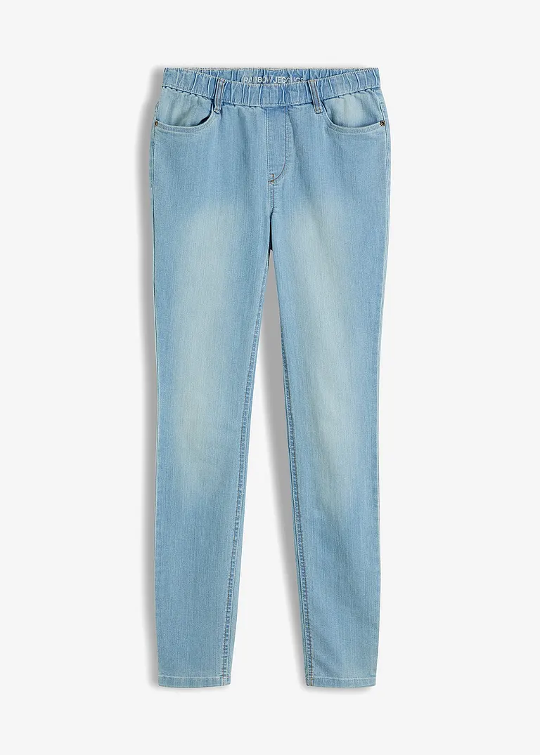 bonprix Jeggings Schlupfjeans mit softem Washing-Effekt - blau