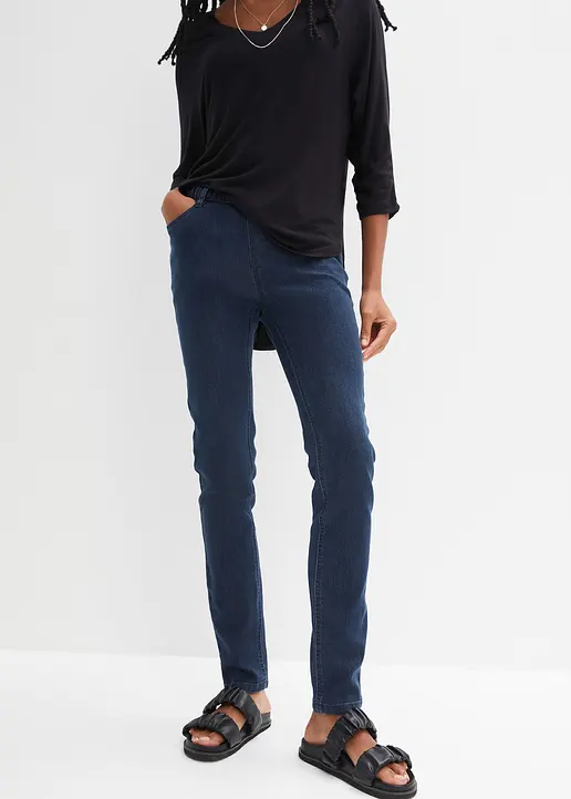 Bonprix Jeggings Schlupfjeans Mit Softem Washing-Effekt - Blau