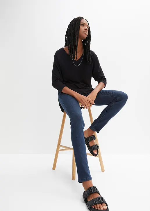 Bonprix Jeggings Schlupfjeans Mit Softem Washing-Effekt - Blau