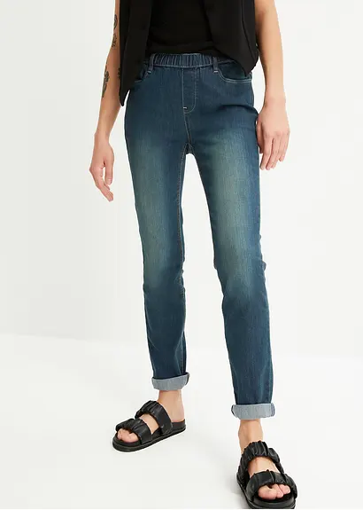 Bonprix Jeggings Schlupfjeans Mit Softem Washing-Effekt - Blau