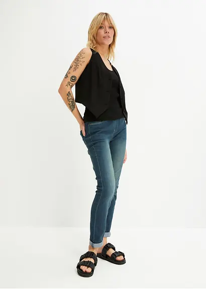 Bonprix Jeggings Schlupfjeans Mit Softem Washing-Effekt - Blau