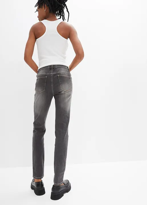 Bonprix Jeggings Schlupfjeans Mit Softem Washing-Effekt - Schwarz - Damen