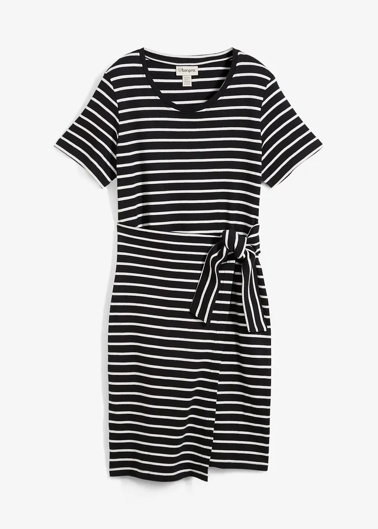 Bonprix Jersey-Kleid Mit Rundhalsausschnitt Taillierter Passform Und Einem Geraden Saum