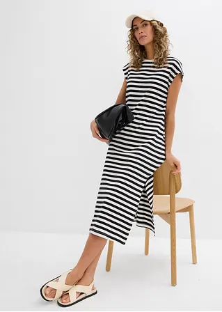 Bonprix Jersey-Kleid Mit Rundhalsausschnitt Weiter Passform Und Einem Geraden Saum