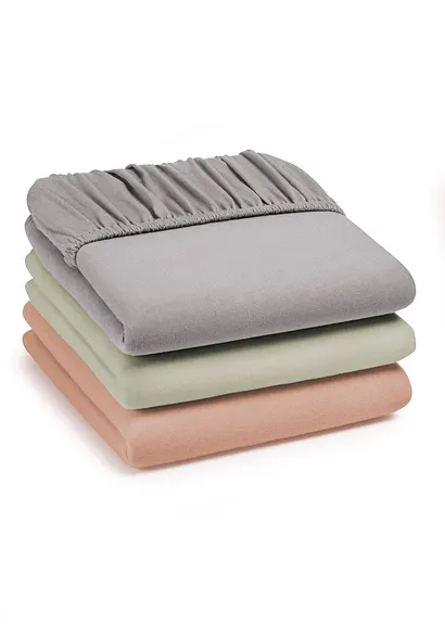 Bonprix Jersey Spannbettlaken - Graugrün - Wohnen & Garten