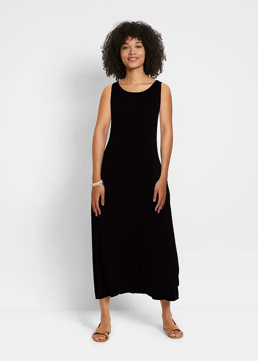 Bonprix Jerseykleid Mit Schönem Rückenausschnitt - Schwarz