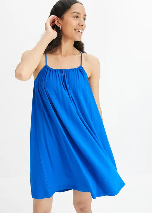 Bonprix Jerseykleid Mit Spaghetti-Trägern - Blau - Damen