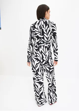Bonprix Jumpsuit Mit Raffiniertem Print - Schwarz Regular
