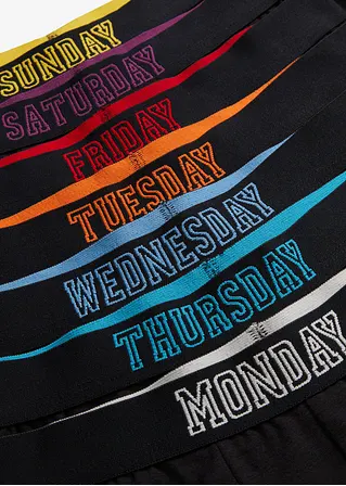 Bonprix Jungen Boxershorts (7er Pack) Mit Wochentagen. - Schwarz - Kinder