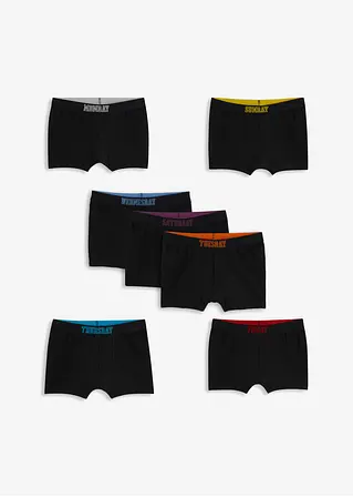 Bonprix Jungen Boxershorts (7er Pack) Mit Wochentagen. - Schwarz - Kinder