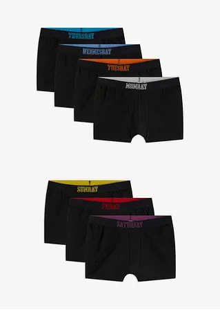 bonprix Jungen Boxershorts (7er Pack) mit Wochentagen. - schwarz - Kinder