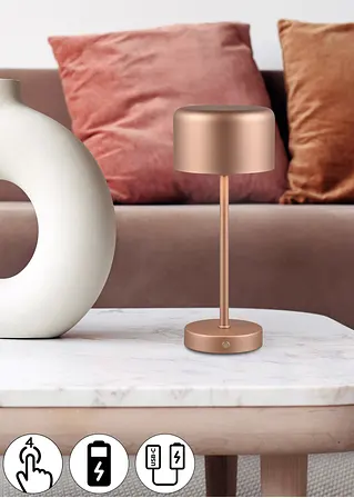 Bonprix Kabellose Akku Tischleuchte Mit Touch-Dimmer - Braun