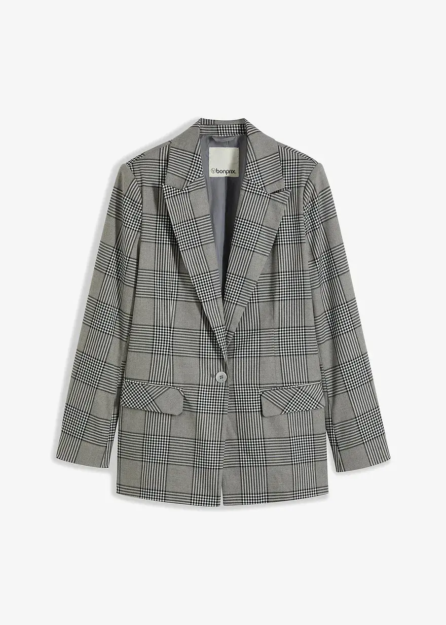 bonprix karierter Blazer mit Reverskragen und Knopfverschluss vorne