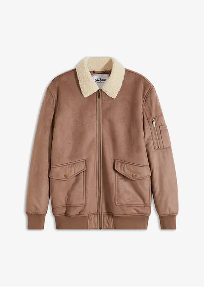 Bonprix Kernige Jacke In Wildlederoptik Mit Teddyfutter - Braun