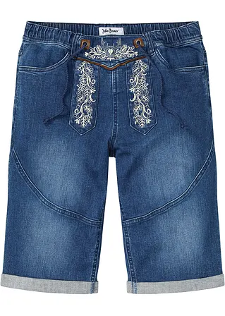 bonprix Kernige Jeans-Bermuda mit Stickerei passend zum Oktoberfest