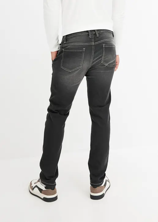 Bonprix Kernige Sweat-Schlupfjeans Im Vintage Look - Schwarz