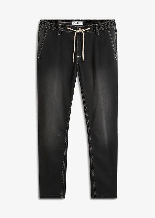 bonprix Kernige Sweat-Schlupfjeans im Vintage Look - schwarz