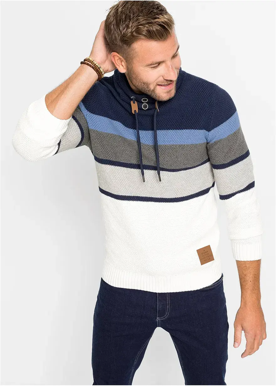 Bonprix Kerniger Pullover Mit Schlauchkragen In Modischem Grobstrick