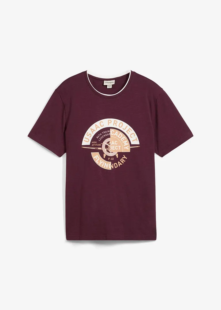 bonprix Kerniges Baumwoll-T-Shirt aus Flammgarn - braun