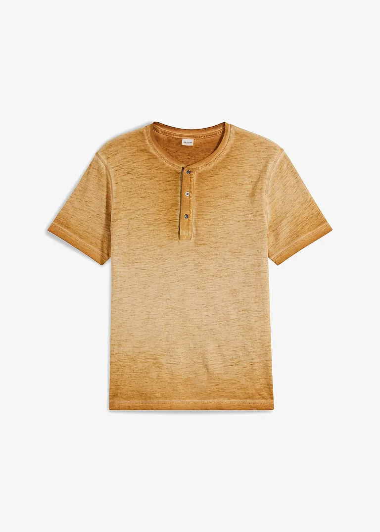 bonprix Kerniges Henleyshirt in angesagtem Vintage Look - beige