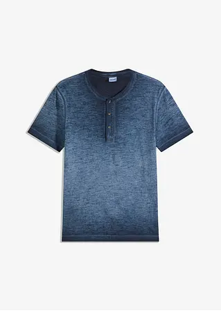 bonprix Kerniges Henleyshirt in angesagtem Vintage Look - blau