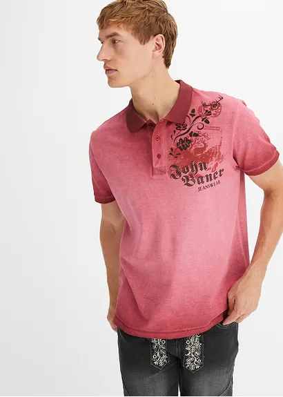 Bonprix Kerniges Poloshirt Im Loose Fit Mit Angesagtem Print. Jedes Teil Ist Auf Grund Der Besonderen Waschung Ein Unikat