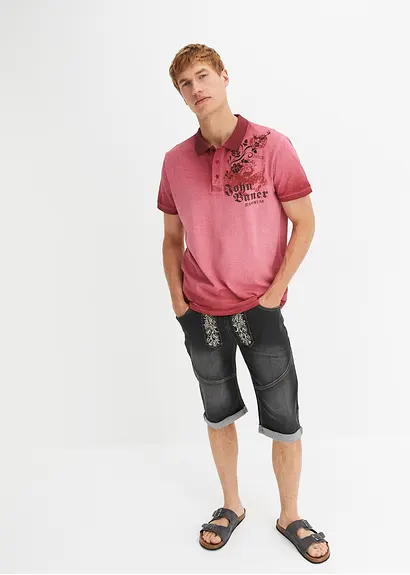 Bonprix Kerniges Poloshirt Im Loose Fit Mit Angesagtem Print. Jedes Teil Ist Auf Grund Der Besonderen Waschung Ein Unikat