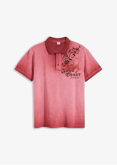 bonprix Kerniges Poloshirt im Loose Fit mit angesagtem Print. Jedes Teil ist auf Grund der besonderen Waschung ein Unikat