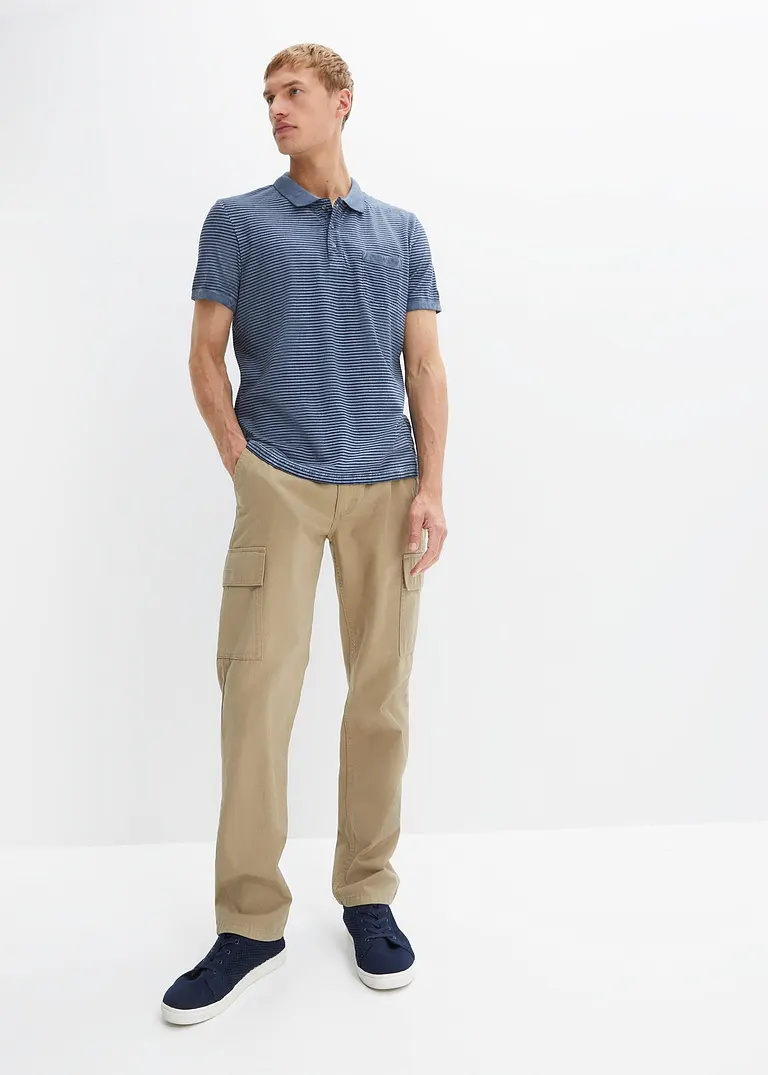 Bonprix Kerniges Poloshirt In Vintage Look - Blau - Herren