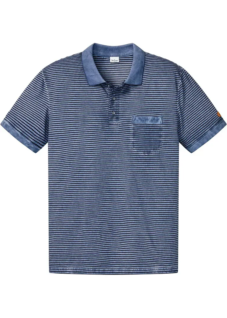 bonprix Kerniges Poloshirt in Vintage Look - blau - Herren