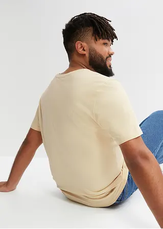Bonprix Kerniges T-Shirt Aus Hautfreundlicher Bio Baumwolle - Beige