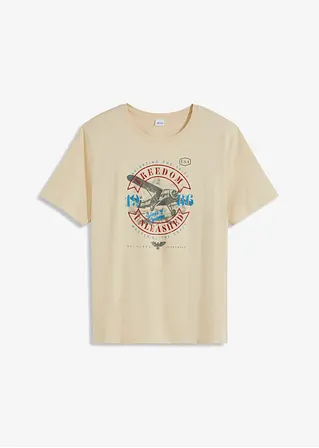 bonprix Kerniges T-Shirt aus hautfreundlicher Bio Baumwolle - beige