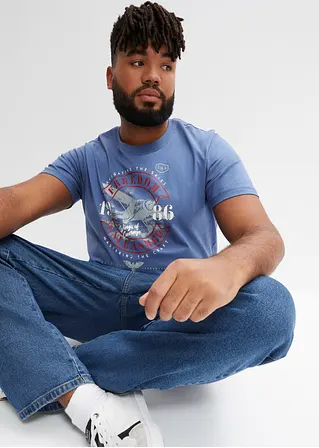 Bonprix Kerniges T-Shirt Aus Hautfreundlicher Bio Baumwolle - Blau