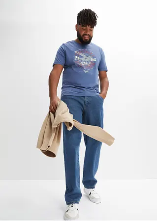 Bonprix Kerniges T-Shirt Aus Hautfreundlicher Bio Baumwolle - Blau