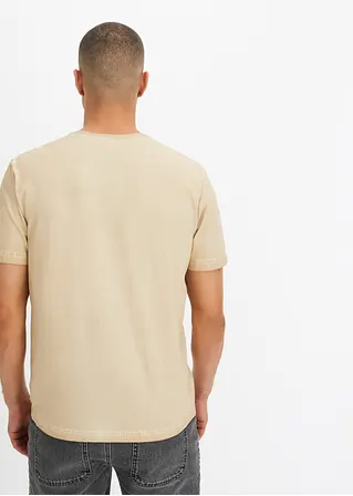 Bonprix Kerniges T-Shirt Aus Pflegeleichter Bio-Baumwolle - Beige