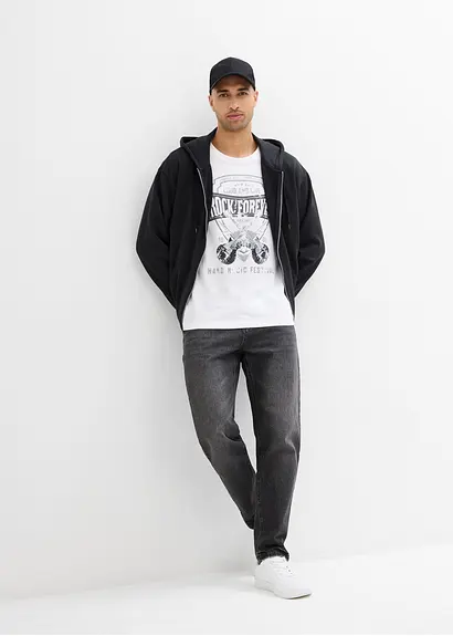 Bonprix Kerniges T-Shirt Aus Reiner Baumwolle - Weiß - Herren